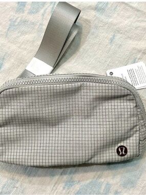 lululemon athletica Light Gray Check Crossbody Sling